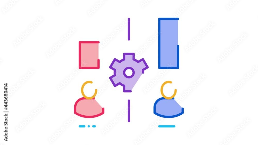 Aufkleber different resources of people icon animation. color different resources of people animated icon on w