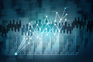2d rendering Stock market online business concept. business Graph 

