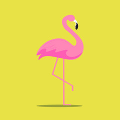 pink flamingo summer beach vector