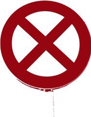 Traffic sign prohibiting parking with red and white colors