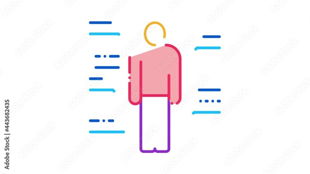 Poster study of human functions icon animation. color study of human functions animated icon on white backg