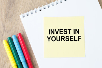 Invest in yourself. Business motivation and personal branding concept.