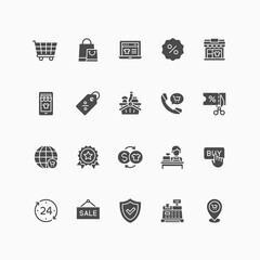 Set of shopping and ecommerce icons.