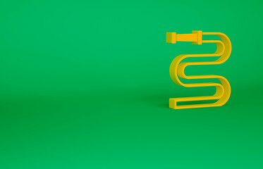 Orange Fire hose reel icon isolated on green background. Minimalism concept. 3d illustration 3D render