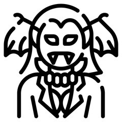 vampire woman line icon