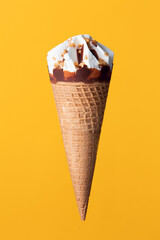 Cream ice cream cone