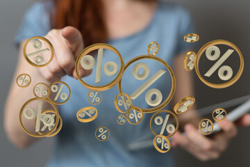 Interest rate financial and mortgage rates concept.
