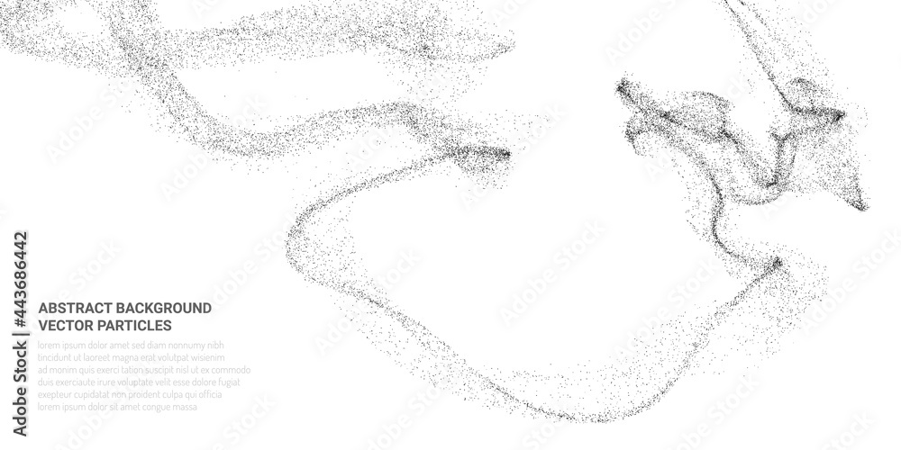 Poster abstract 3d image with particle flow movement
