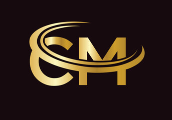 Modern CM Logo Design for business and company identity. Creative CM letter logo Design - obrazy, fototapety, plakaty