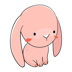 Cute little rabbit. Farm animal vector illustration.