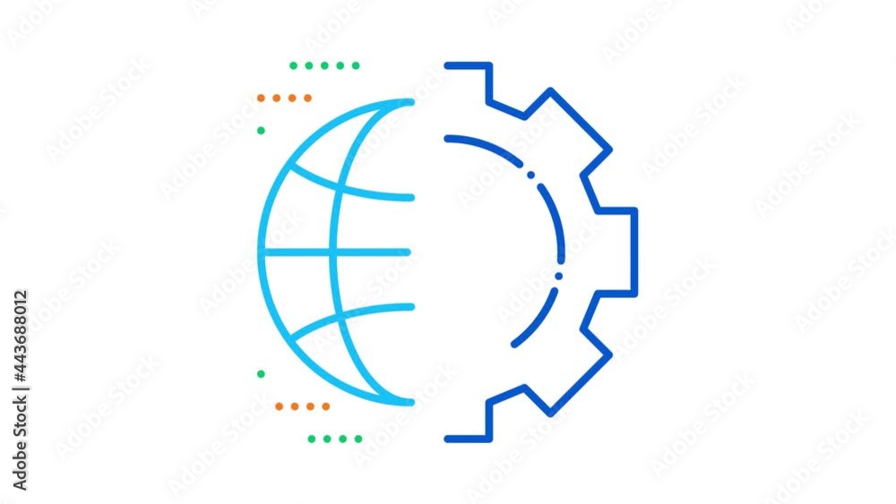 Poster automated internet settings icon animation. color automated internet settings animated icon on white