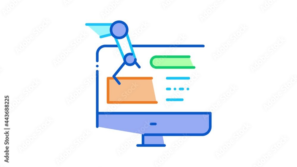 Poster information retrieval icon animation. color information retrieval animated icon on white background
