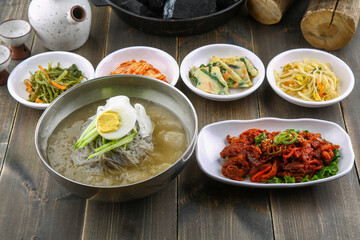 Korean traditional water naengmyeon, a summer delicacy