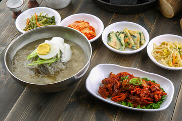 Korean traditional water naengmyeon, a summer delicacy