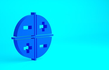 Blue XYZ Coordinate system icon isolated on blue background. XYZ axis for graph statistics display. Minimalism concept. 3d illustration 3D render