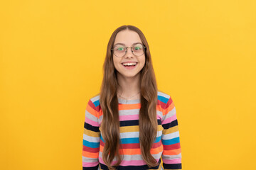 Fototapeta premium happy schoolgirl nerd teen girl in eyeglasses for vision, eyewear