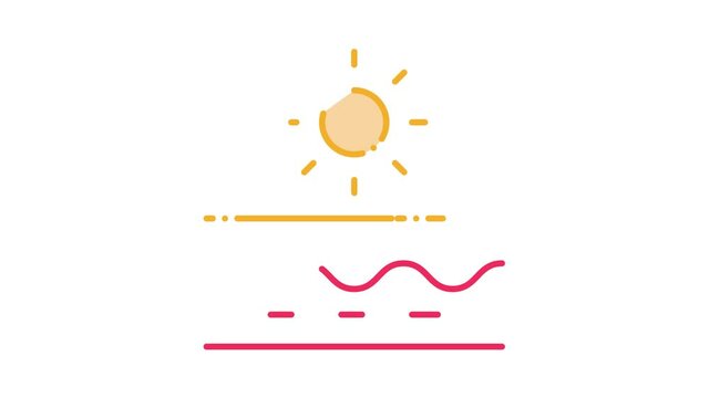 sunscreen effect Icon Animation. color sunscreen effect animated icon on white background