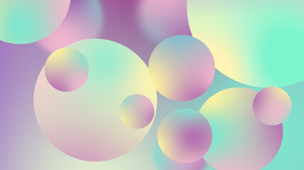 Abstract balls geometric gradient color background. For graphic design. 3d render illustration.