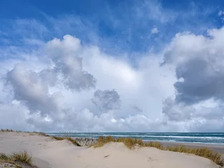 Gordijnen Palendorp op het strand van Petten  © Holland-PhotostockNL