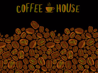 Coffee house. Showcase decoration for a coffee shop