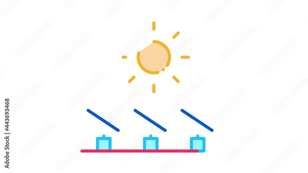 Canvas Prints several solar panels icon animation. color several solar panels animated icon on white background