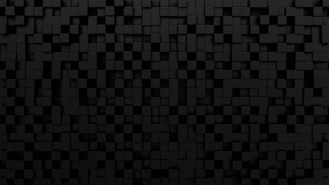 Black cubes abstract pattern background. Black block abstract modern cubes wave. Motion design background. 4k UHD 3840x2160.
