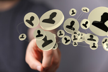 group - conference Digital Network and data concept