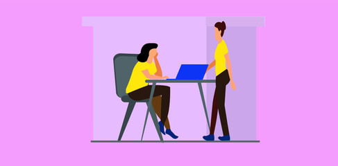 

2d illustration business administrator concept 
