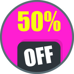 50% off. Discount Icon. Stunning sales promotion campaign .