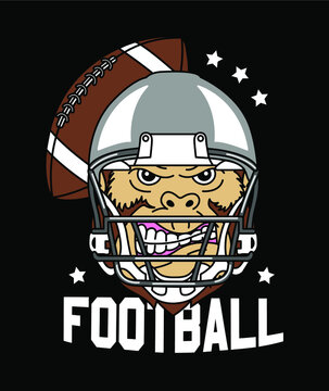 MONO CON CASCO FUTBOL AMERICANO