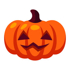 Cartoon illustration of pumpkin Jack Lantern. Happy Halloween celebration.