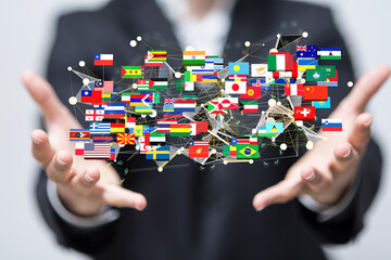 National flags of the countries 3d