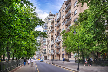 Residential buildings in the Patriarch's Ponds area in Moscow