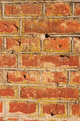 Fototapeta premium Empty old red brick wall background.