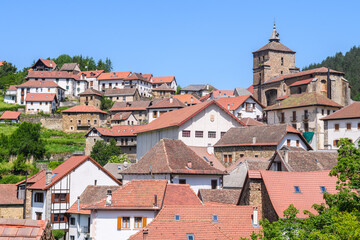 Fototapeta premium traditional town of otsagabia in navarre pyrenees, Spain