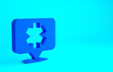 Blue Medical symbol of the Emergency - Star of Life icon isolated on blue background. Minimalism concept. 3d illustration 3D render