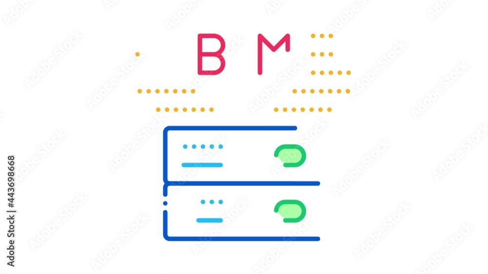 Poster building information modeling icon animation. color building information modeling animated icon on w