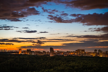 sunset in the city