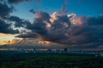 sunset in the city