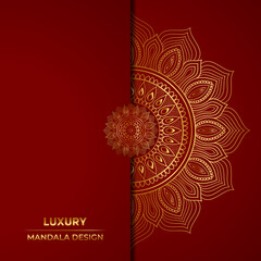 luxury ornamental mandala design background in gold color , with different gradient color background. 