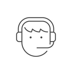 Support service line outline icon isolated on white