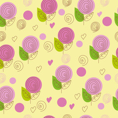 pattern with delicate abstract roses 