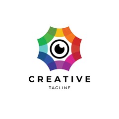 Eye vision logo design inspiration vector template