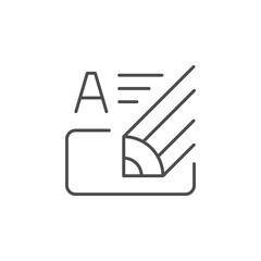 Filling form line outline icon isolated on white