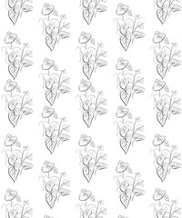 Beautiful raster pattern with simple flowers. Background with decorative floral ornaments for textiles, wrappers, fabrics, clothing, covers, paper, printing, scrapbooking. color flower
