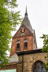Fototapeta na wymiar Landmark of the famous St. Mary church in Flensburg Schleswig Holstein Germany