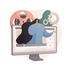 How-to videos abstract concept vector illustration.