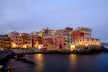 Boccadasse beach with the colorful houses