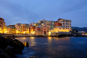 Boccadasse beach with the colorful houses