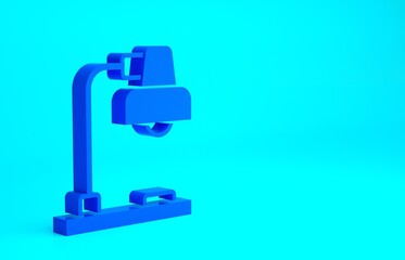Fototapeta premium Blue Table lamp icon isolated on blue background. Minimalism concept. 3d illustration 3D render